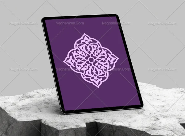 وکتور تذهیب طرح نشان یاسی رنگ