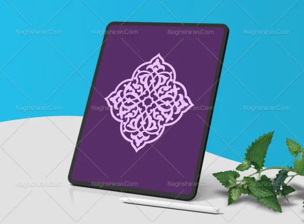 وکتور تذهیب طرح نشان یاسی رنگ