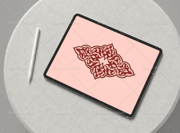 وکتور تذهیب طرح ترنج ساده