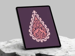 وکتور نشان نقوش سنتی و پرنده
