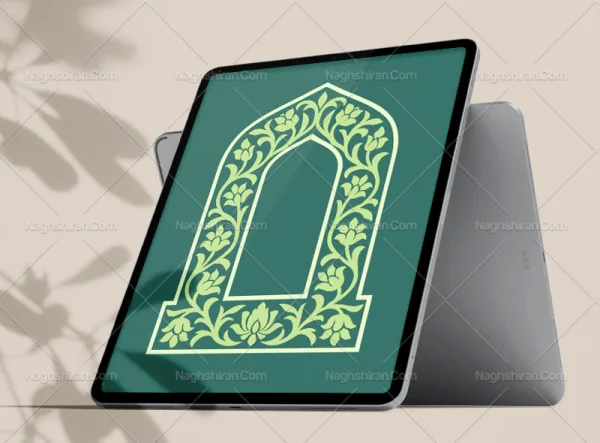وکتور حاشیه سنتی محراب رنگی