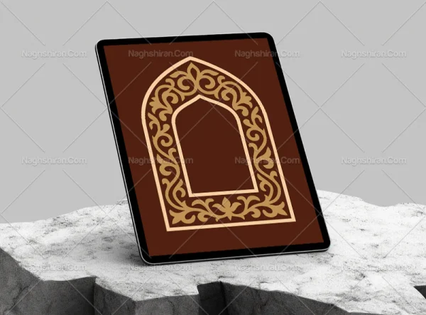 وکتور حاشیه سنتی محراب سنتی قهوه ای