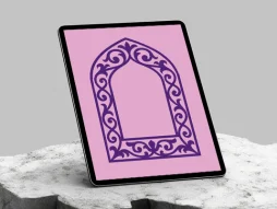 وکتور حاشیه المان ساده سنتی بنفش