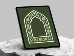 وکتور حاشیه المان ساده سنتی سبز سفید