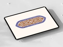 وکتور قلمدان طرح سنتی قهوه ای آبی