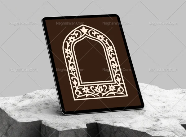 وکتور حاشیه ساده المان سنتی سفید
