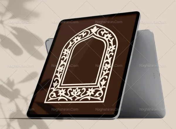 وکتور حاشیه ساده المان سنتی سفید