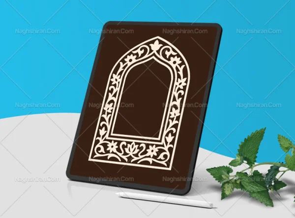 وکتور حاشیه ساده المان سنتی سفید