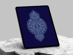 وکتور نقوش اسلیمی آبی رنگ