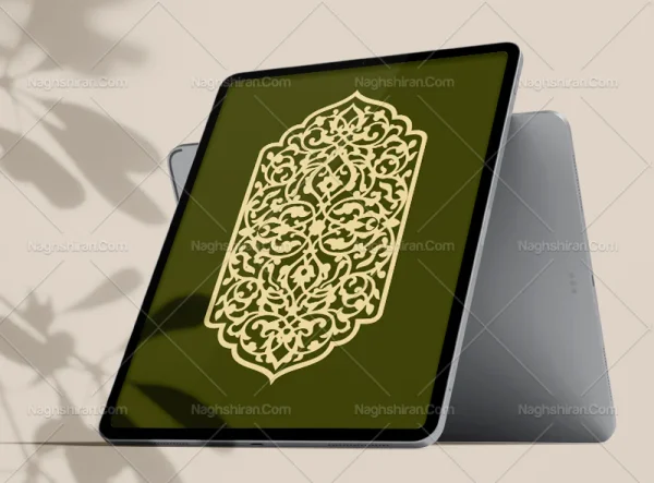 وکتور ترنج طرح تذهیب رنگی