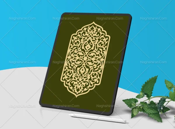 وکتور ترنج طرح تذهیب رنگی