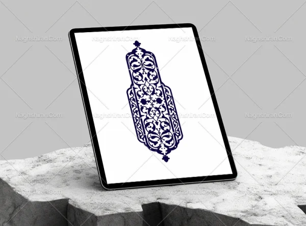 وکتور نشان نقوش اسلیمی آبی