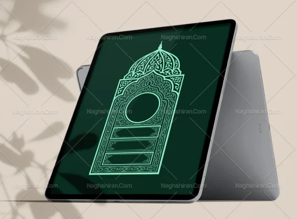 وکتور طرح محراب نقوش اسلیمی ساده