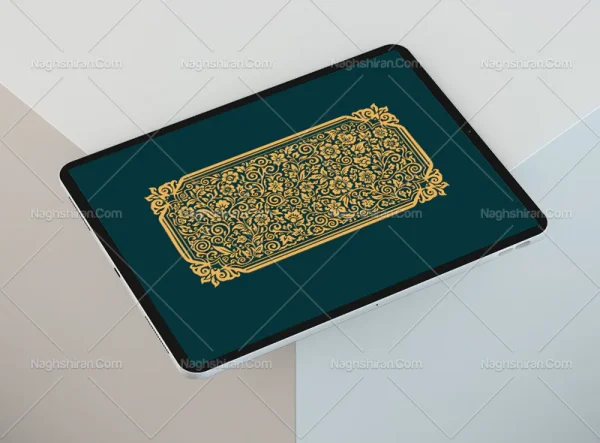 وکتور کتیبه نقوش گل و برگ سنتی