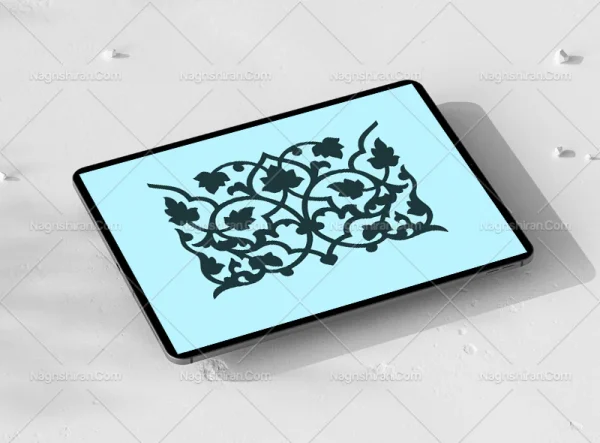 وکتور واگیره حاشیه گل و برگهای ختایی