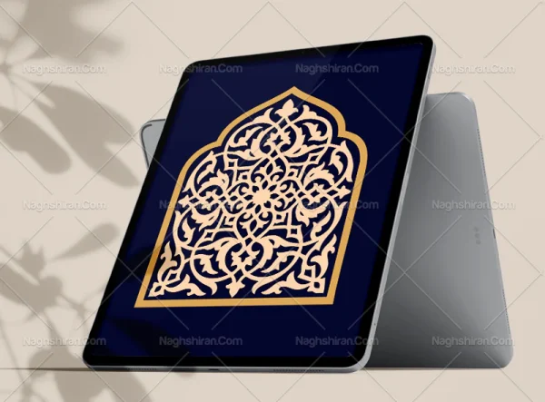 وکتور طرح محراب برگ های تذهیب