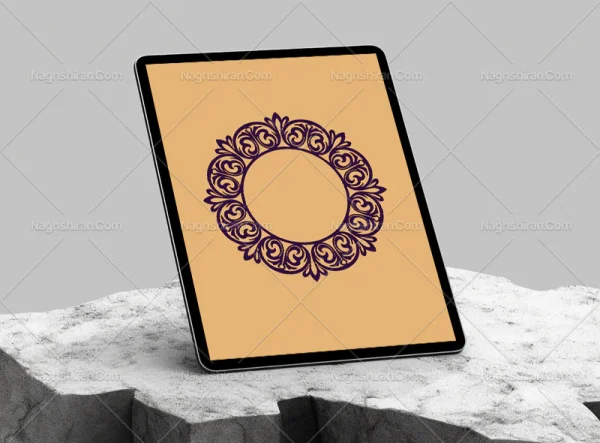وکتور حاشیه طرح نقوش منبت کاری رایگان