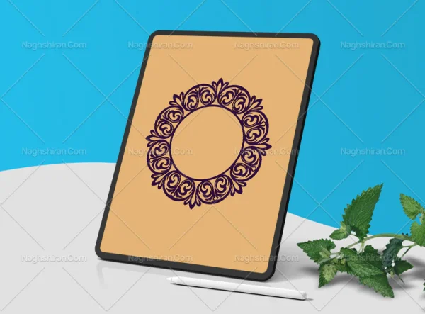 وکتور حاشیه طرح نقوش منبت کاری رایگان