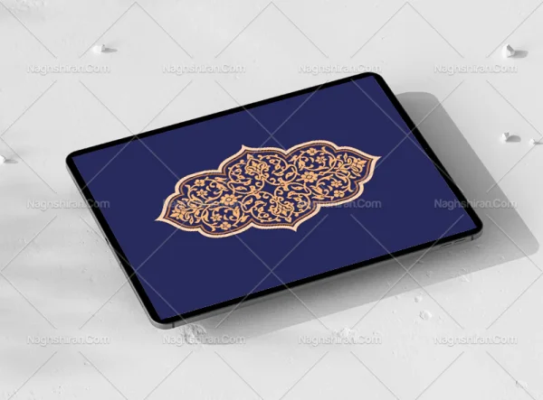 وکتور طرح ترنج نقوش تذهیب رنگی