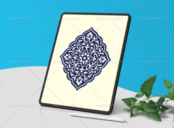 وکتور طرح ترنج ساده نقش و نگار سنتی