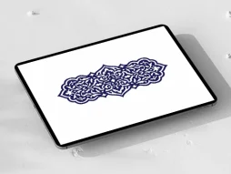 وکتور ترنج نقوش سنتی آبی