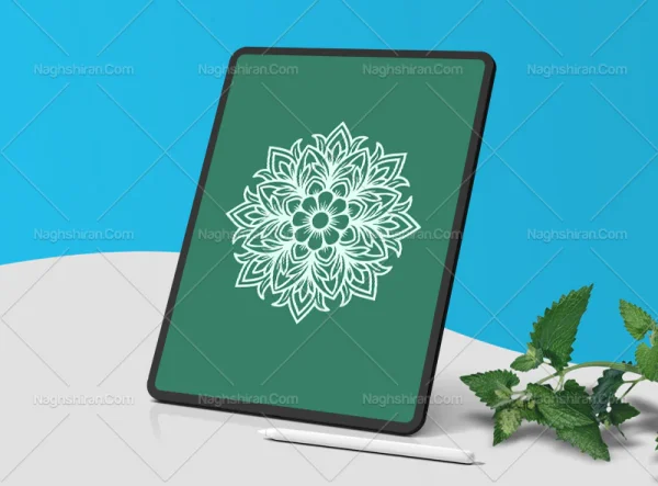 وکتور نقش و نگار نشان گل های سنتی