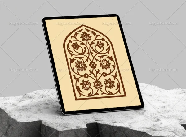 وکتور طرح محراب گل شاه عباسی