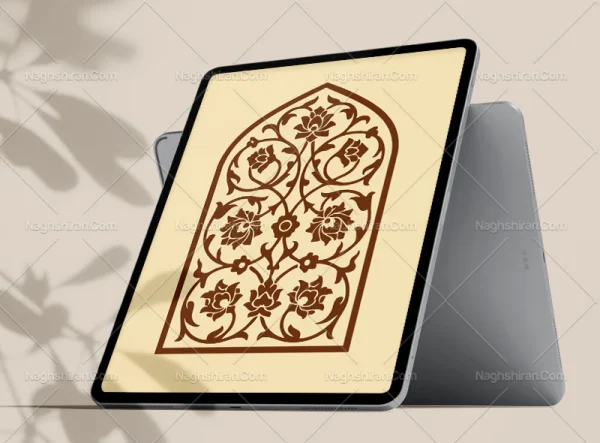 وکتور طرح محراب گل شاه عباسی
