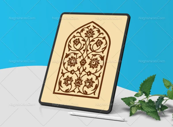وکتور طرح محراب گل شاه عباسی