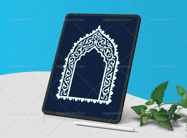 وکتور محراب طرح حاشیه نقش های سنتی