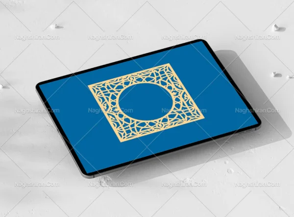 وکتور حاشیه طرح مربع سنتی رنگی