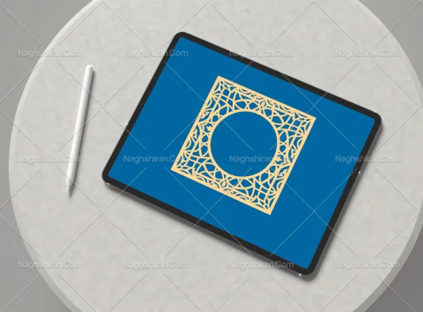 وکتور حاشیه طرح مربع سنتی رنگی