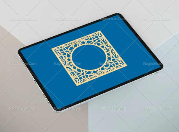 وکتور حاشیه طرح مربع سنتی رنگی