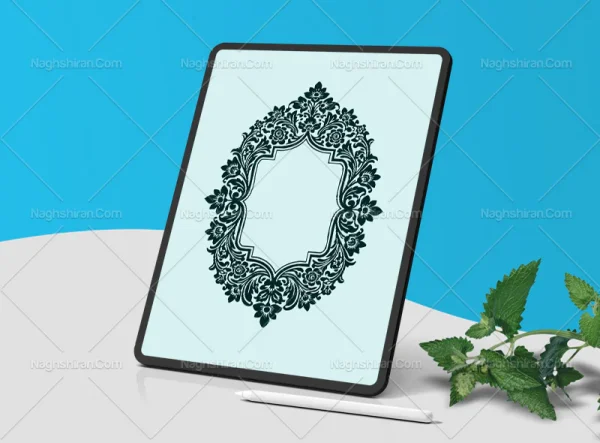 وکتور حاشیه طرح گل های سنتی رنگی
