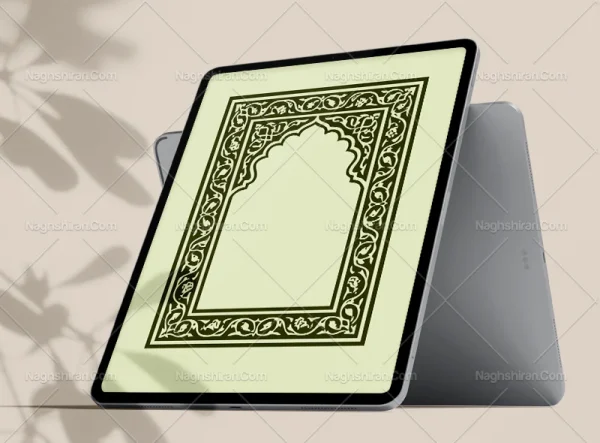 وکتور حاشیه طرح محراب سبز سنتی