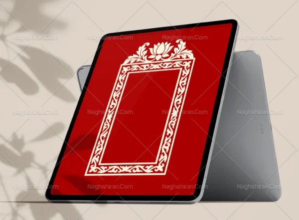 وکتور حاشیه سنتی و گل منبت کاری