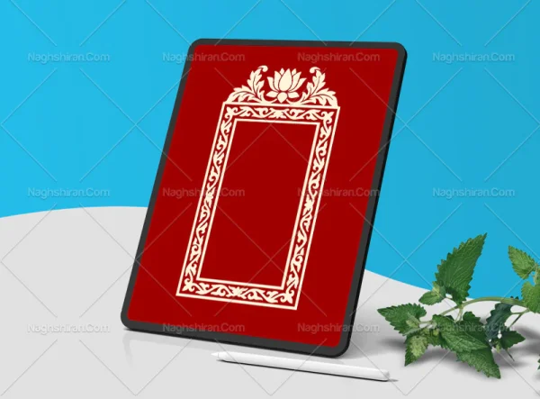 وکتور حاشیه سنتی و گل منبت کاری