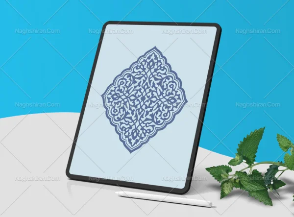 وکتور طرح ترنج تذهیب رنگی