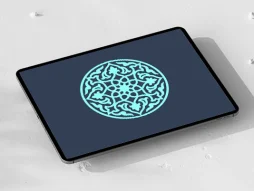 وکتور نشان آبی فیروزه ای سنتی
