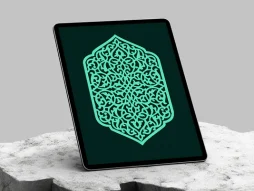 وکتور ترنج اسلیمی آبی فیروزه ای