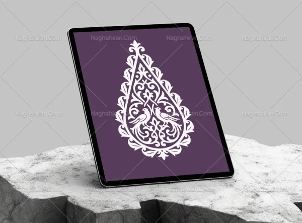 وکتور نشان نقوش پرنده و سنتی