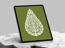 وکتور نشان سنتی طرح قطره سفید