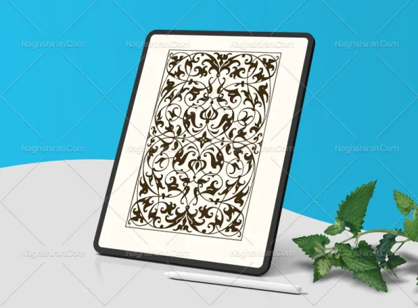 وکتور واگیره حاشیه المان های اسلیمی
