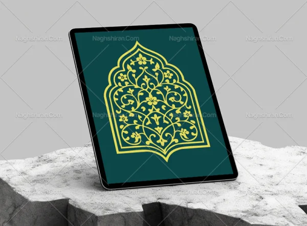 وکتور محراب طرح نقوش ساده تذهیب