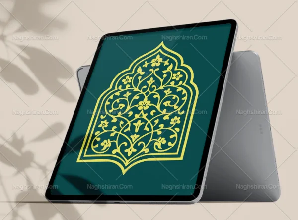 وکتور محراب طرح نقوش ساده تذهیب