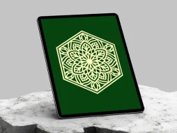 وکتور نشان شش ضلعی طرح برف سبز