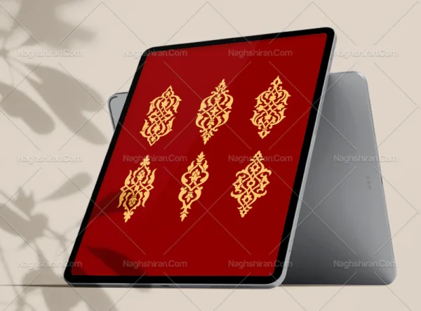 وکتور 6 عددی طرح شرفه اسلیمی