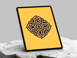وکتور نشان اسلیمی آبی رنگ