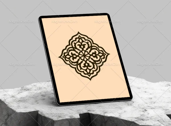 وکتور نشان اسلیمی قهوه ای