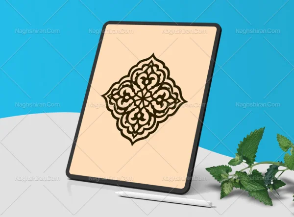 وکتور نشان اسلیمی قهوه ای